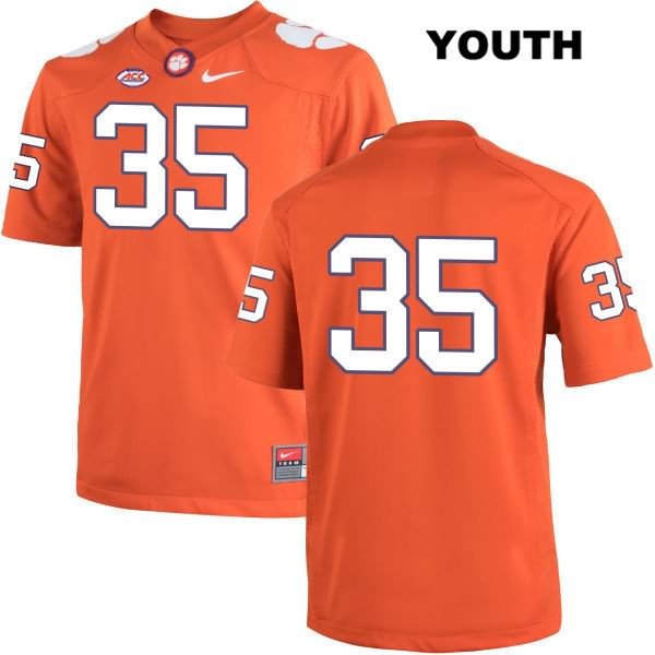 Youth Clemson Tigers #35 Marcus Brown Stitched Orange Authentic Nike No Name NCAA College Football Jersey YKH0446JP